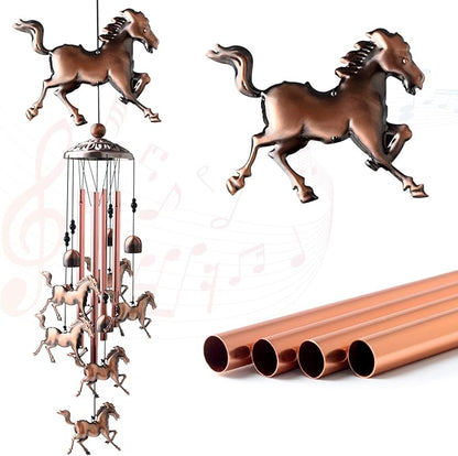 Horse Gifts for Women Mom Wind Chimes for Outside Clearance Copper Windchimes Patio Decor House Warming Gifts Outdoor Garden Decor for Porch Yard Decorations