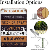 October 31 Happy Halloween Trick Or Treat Be Ware Spooky Ghost Aluminum Tin Metal Sign for Indoor Outdoor Business Retail Store Patio Yard Home Decor Wall Art Print Poster 12"x18"