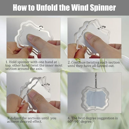 12 Pack 3inch Sublimation Wind Spinner Blanks 3D Aluminum Metal Wind Sculpture Kinetic Spinners for Yard and Garden Indoor Art Sublimation Christmas Ornament Hanging Decoration (Photo Frame)