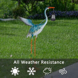 DREAMSOUL Solar Garden Statues 40.6 Inch Tall Heron Outdoor Statues, Metal Crane Statue for Garden, Patio, Yard Decor