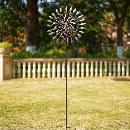 VEWOGARDEN Large Wind Spinners Outdoor Metal 3 Tier Wind Sculptures & Spinners Ornament Art for Garden, Patio, and Lawn Decoration
