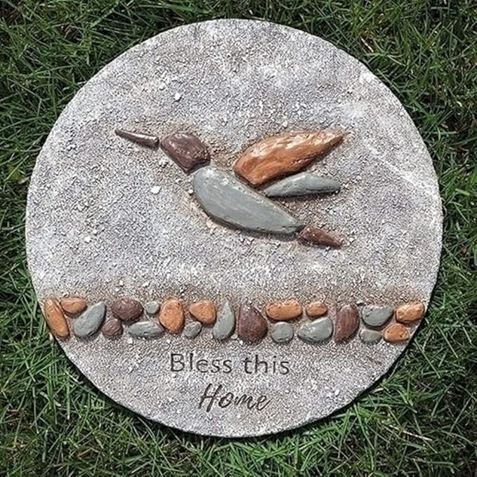 Roman Giftware Inc., Garden Collection, 11.75" D Hummingbird Stepping,Religious, Inspirational, Durable (11x11x1)