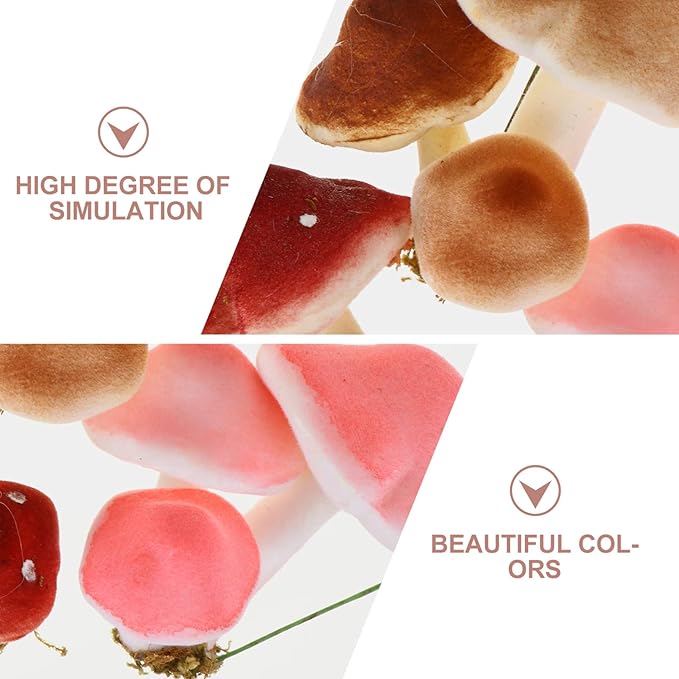 SEWACC Simulation Mushroom Garden Ornament, 6pcs Random Color Foam Artificial Emulation Mushroom Adornment Decorative Outdoor Statues Landscape Froth Mushroom for Home Gardon (Random Color)