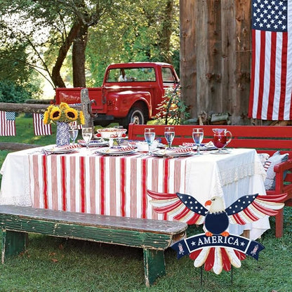 hogardeck 4th of July Decorations Outdoor, Bald Eagle Patriotic Decorative Garden Stakes for Fourth of July Decorations, Memorial Day Metal American Eagle for Outside Yard Porch Lawn Decor