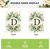 AVOIN colorlife Monogram Letter D Floral House Flag 28x40 Inch Double Sided Outside, Family Last Name Initial Yard Outdoor Decoration