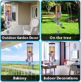 Blue Evil Eye Heart-Shaped Wind Chimes Outdoor Decor, Heart - Evil Eye Wind Bells, Mobile Evil Eye Windcatcher, Blue Evil Eye Amulet Wind Chimes for Home, Gifts for Mom,Balcony,Patio,Garden Decoration