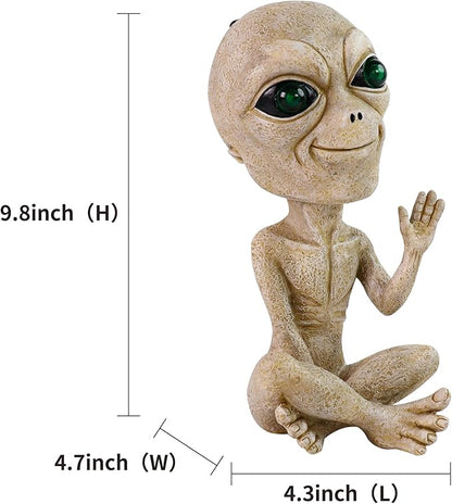 Solar Light UFO Extraterrestrial Garden Alien Statues Figurine for Indoor Outdoor Garden Patio, Yard Or Lawn Decoration