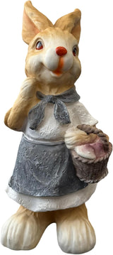 15inch Resin Bunny Garden Statue, Outdoor Easter Decor, Rabbit Topiary Sculpture for Yard, Patio, Lawn(Basket)