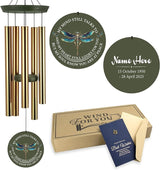 ASTARIN Personalized Wind Chimes, Memorial Wind Chimes, Dragonfly Custom Name Sympathy Gifts Windchime for Loss of Loved One, Condolences 30in/36in Wind Chime for Loss of Loved Ones(Produced in USA)