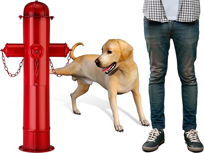 Foaincore Fire Hydrant for Dogs to Pee On, 31.5 Inches Red Puppy Pee Training Tool, Large Metal Fake Fire Hydrant Statue for Dogs Outdoor Yard Decor, Firefighter Gifts for Men