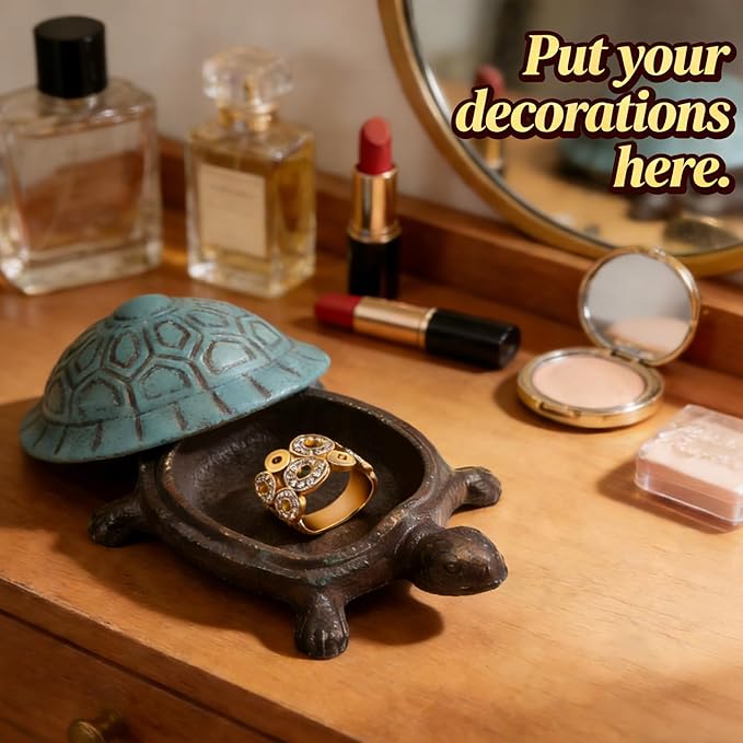 Cast Iron Turtle Hidden Key Holder for Outside