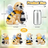 Solar Garden Statue - Honeybee Dog Figurine with LED Lantern, Resin Outdoor Decor for Patio, Lawn & Yard, Garden Art, Ideal Gift for Mom, Grandma, Housewarming