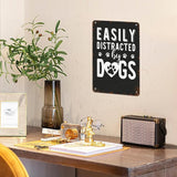 Vintage Tin Signs For Best Dog Owner Easily Distracted by Dogs for Room,Patio,Office,Yard & More Retro Metal Wall Decor,8x12 Inch Funny Quotes & Gothic Designs
