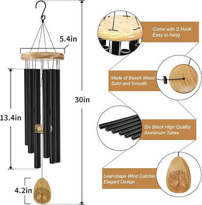 ASTARIN Windchimes Outdoors with Engraved Lifetree, Memorial Wind Chimes for Outside, 30 Inch Windchime Outdoor, Memorial Wind Chimes as Sympathy Gift, Outdoor Decorations for Your Garden, Patio.