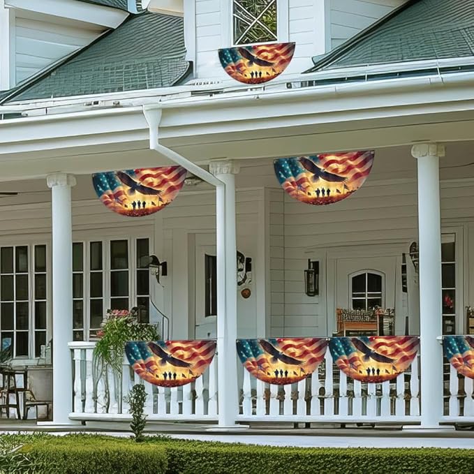 FLAGWIX American Eagle Veteran Flag - Non-Pleated American Army Fan Flag Bunting 1x3 ft - Veteran Gifts for Men Women, Patriotic Veteran Memorial Day Decorations Indoor Outdoor for Home Garden Decor