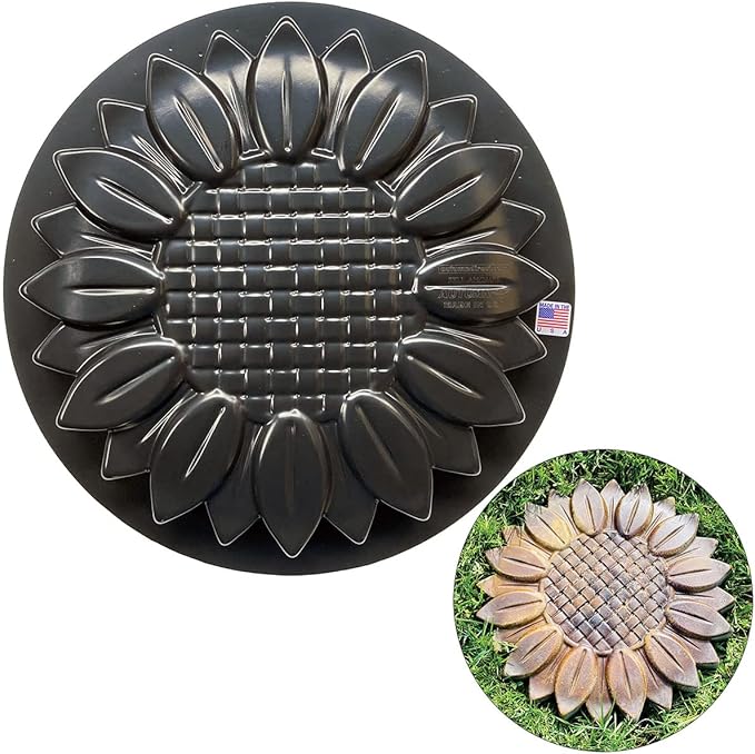AUTUMN Sunflower Durable Stepping Stone Mold, Concrete Cement Mold, Stepping Stones for Garden Walkway, DIY Walkway Stepping Stones, Flower Statue for Garden, Flower Garden Decor Mold