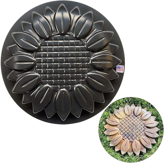AUTUMN Sunflower Durable Stepping Stone Mold, Concrete Cement Mold, Stepping Stones for Garden Walkway, DIY Walkway Stepping Stones, Flower Statue for Garden, Flower Garden Decor Mold