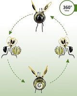 iStatue Solar-Powered Hanging Bee Light - Metal LED Outside Bugs with Bouncy Springs - Solar Fairy Lights for Outside Garden Decor Backyard Balcony Porch Spring Decoration (Yellow)