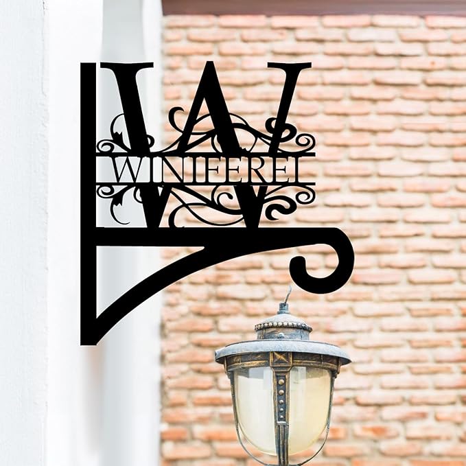 Custom Last Name Metal Plant Hanger Indoor & Outdoor | Personalized Letter Monogram Metal Hanging Plant Bracket | Customizable Indoor & Outdoor Wall Hanger for Home Decor Gift for Mom