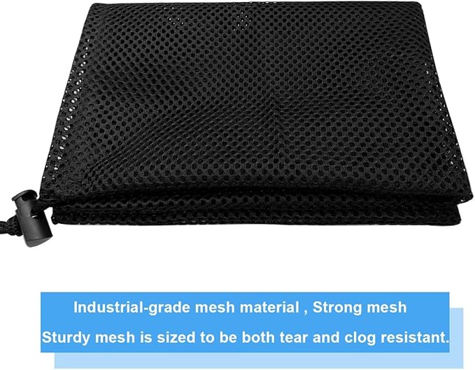 1Pcs Pump Barrier Bag, Black with Drawstring Pond Pump Filter Bag for Pond biofilters Aquarium Filtration and Outdoor Swimming Pool Media Bags(11.8"x 15.7")