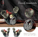 Garden Gnomes Decor, 4 Inch Scary Gnome for Patio Halloween Decoration, Garden Sculptures, Resin Yard Figurine for Garden Patio Lawn, Ornament for Mini Gift, Festive Decorations