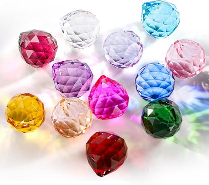 Yesland 24 Pack Crystal Ball Prism 30mm/1.18" Decorative Ball - Suncatcher Rainbow Pendants Maker for Chandelier Window & Wedding Decoration Gift (Multicolor)