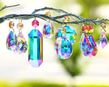 15pcs Colorful Crystal Suncatcher Hanging Chandelier Prisms Pendant with Crystal Octagon Bead Decor for Home Garden Wedding DIY Ornament