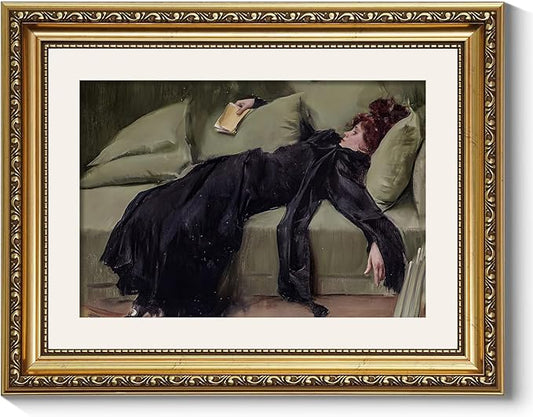 ARPEOTCY Vintage Gold Framed Wall Art, Classical Trendy Woman Gallery Paintings, Victorian Farmhouse Canvas Prints Home Decor, Wall Decor for Living Room Bathroom Bedroom, 11x14 inch