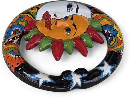 Hanging Wall Eclipse Medium Indoor Outdoor Multi Colored Figure Glazed
