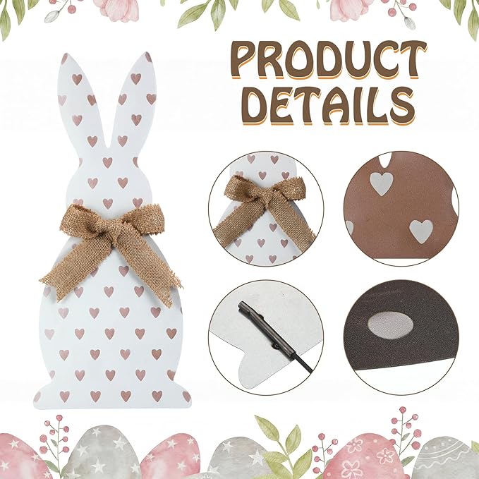 Frienda 3 Pack Metal Easter Bunny Yard Signs Outdoor Decoration 14inch Easter Decorative Garden Stakes Rustic Farmhouse Holiday Decor for Spring Home Pathway Walkway Front Yard Lawn Party Supplies