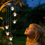 Solar Bee Wind Chimes for Outside Garden, Patio, Yard – Decor for Festivals/Birthday/Christmas, for Women Mom Home Garden Patio Decor