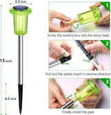 Solar Lights Outdoor 10 Pack Solar Pathway Lights Green Halloween Decorations Waterproof Yard Lighting for Outside Driveway Garden Walkway Path Landscape Lawn