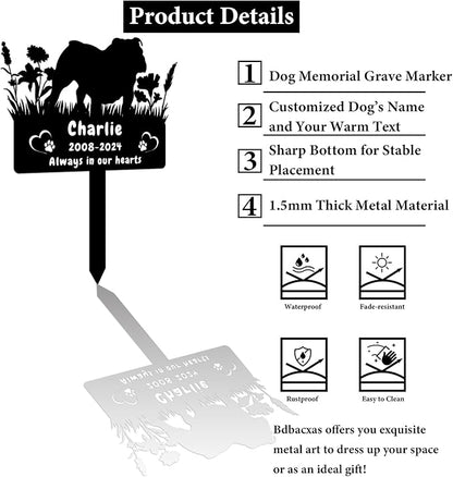 Personalized Bulldog Dog Memorial Grave Marker,Custom Dog Memorial Memorial Stake,Dog Memorial Plaque Burial Stake Engraved Sign,Sympathy Grave Stake for Lost Dog,Dog Memorial Statue Headstone Bulldog