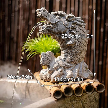 Animal Pond Spitters, Animal Pond Fountains, Spitters for Small Ponds, Funny Garden Statues, Dragon-Shaped Ponds Ornaments, for Balcony, Courtyard and Home