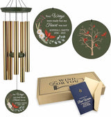 ASTARIN Personalized Large Deep Tone Cardinal Wind Chimes, Customized Memorial Gifts for Loss of Lover/Sister/Friend, Sympathy Gift Wind Chime for Condolences Remembrance(Produced in USA)