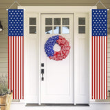 Babycop 4th of July Decorations Outdoor – Patriotic American Flag Porch Banners (2 Pcs) – Red White Blue Hanging Signs for July Fourth, Memorial Day, Veterans Day, Independence Day Yard Decor