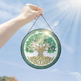 FLAGWIX Tree of Life Gifts for Women Men - Stained Glass Window Hanging 10 in - Birthday Gifts for Mom Grandma, Tree of Life Decorations Indoor, Celtic Suncatchers Garden Decor