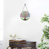 Tuitessine Tree of Life Stained Glass Suncatcher Four Season Theme Colorful Leaves Window Wall Hanging Ornament Hand-Painted Glass Panel Decor Gift for Women Christmas Thanksgiving Gift 6.3 * 6.3”