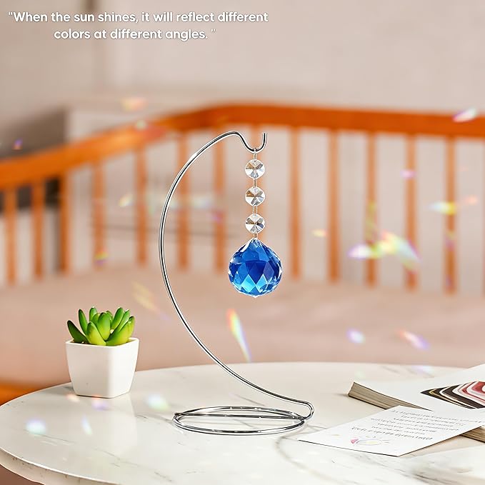 9-in Memorial Gifts,Sympathy Gifts for Loss of Loved One,40mm Crystal Suncatcher,Remembrance Gift for Loss of Mother Dad Friend Son Daughter,Sorry for Your Loss Gift,Silver Stand and a Sympathy Card