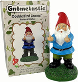 Gnometastic Middle Finger Gnome Statue 8.5in, The Original Double Bird Funny Garden Gnomes Statues Outdoor Decorations for Yard, Patio and Lawn Ornaments