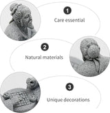 Hoypeyfiy 3Pcs Playing Chess Old Man Statue,Garden Figurines Set,Zen Garden Accessories,Outdoor Decor Sandstone for Bonsai,Micro Landscape Decoration,Garden,Patio,Yard,Lawn,Backyard