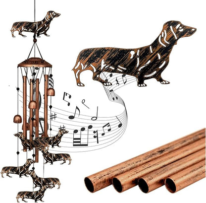 Dachshund Wind Chimes for Outside Dachshund Birthday Decorations Memorial Metal Dog Wind Chimes Unique Home Decor Dog Gifts for Women L