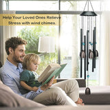 Taman Solar Wind Chime for Outside - 30" Led Color Changing Wind Chime Valentine's Day Gift Decorative Memorial Gift, for Home, Outdoor, Yard, Patio,Garden Decor