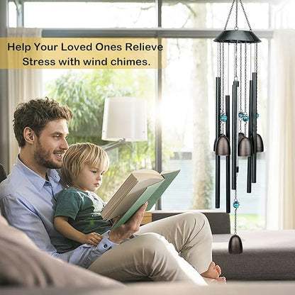 Taman Solar Wind Chime for Outside - 30" Led Color Changing Wind Chime Valentine's Day Gift Decorative Memorial Gift, for Home, Outdoor, Yard, Patio,Garden Decor
