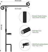 HOOSUN Garden Flag Stand,Sturdy Garden Flag Holder Pole for Outside House,Yard Flags Holder with one Tiger Clip,Yard Banner Pole for Holiday Flags Decorations Outdoor Lawn