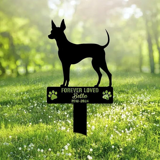Custom Xoloitzcuintli Dog Metal Memorial Garden Stake Personalized Pet Grave Marker Name Sign Remembrance Stake Decor Sympathy Dog Loss,Outdoor Statues for Yard Garden Lawn Patio Pathway Grave.