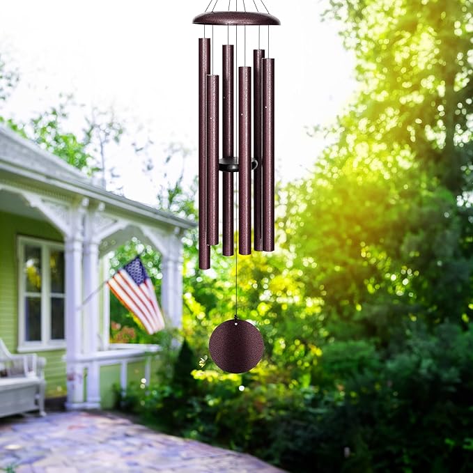 FDOCOI 45'' Large Wind Chimes for Outside with Deep Tone, Wind Chimes Outdoor Garden & Patio Hanging Décor, Sympathy Gifts. Bronze