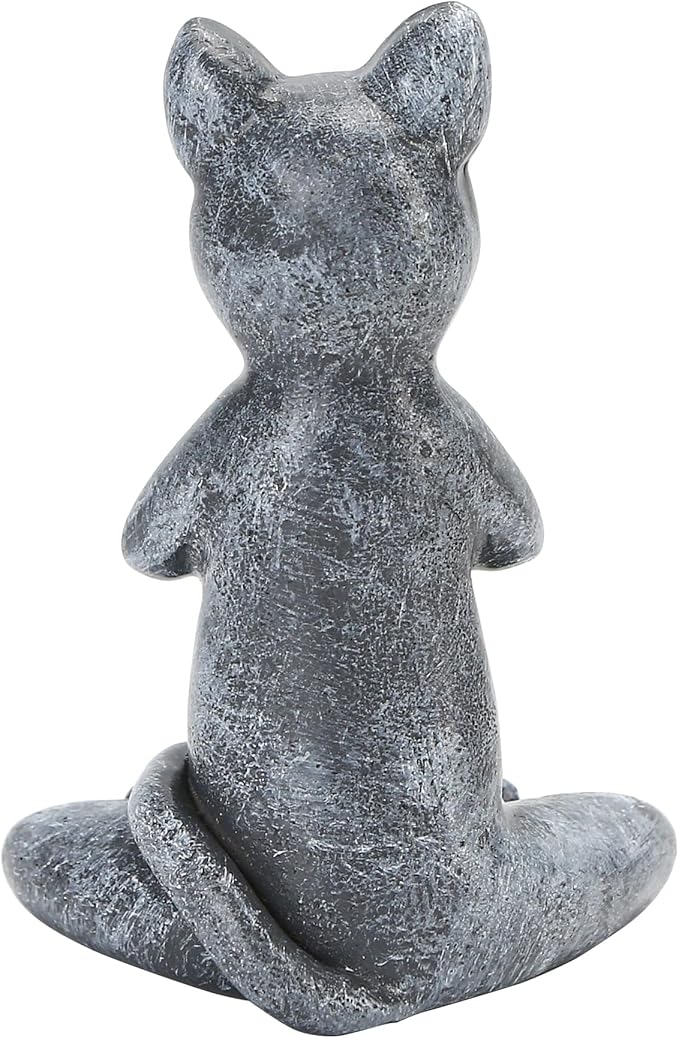 Yoga Cat Meditating Buddha Zen Figurine Art Statue Sculptures Ornament, Handmade Resin Budda Meditation Decorative Sculpture Decoration for Indoor Outdoor Home Patio Yard Lawn Garden Decor