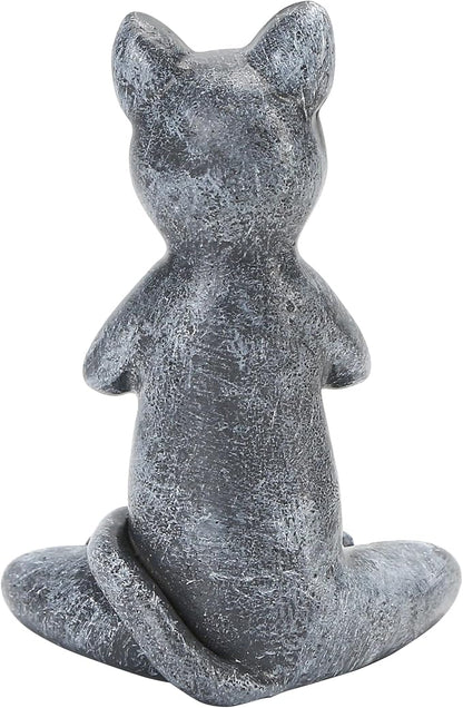 Yoga Cat Meditating Buddha Zen Figurine Art Statue Sculptures Ornament, Handmade Resin Budda Meditation Decorative Sculpture Decoration for Indoor Outdoor Home Patio Yard Lawn Garden Decor