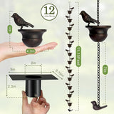 Metal Bird Rain Chain for Gutters, 10.2 Ft Rust-Resistant Outdoor Rain Catcher with Hanging Gutter Adapter, Perfect for Heavy Rain, Indoor/Outdoor Decoration, Dark Bronze Finish